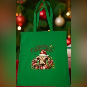 Christmas Tote Bag Green Christmas Bag Tote Bag